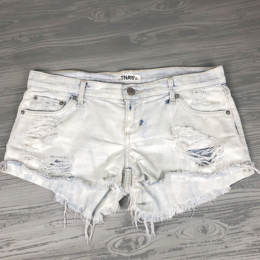 Aritiza TNA Distressed Denim Shorts, Sz 26
